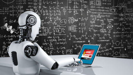 Virus warning alert on computer screen detected modish cyber threat , hacker, computer virus and malwareの写真素材