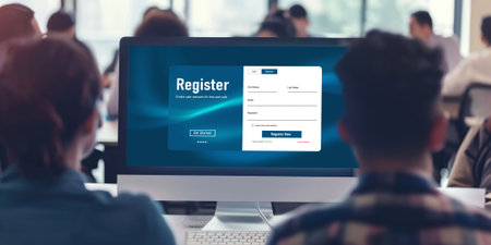 Online registration form for brisk form filling on the internet websiteの素材