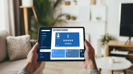 Customer experience and review analysis by brisk computer software for corporate businessの素材