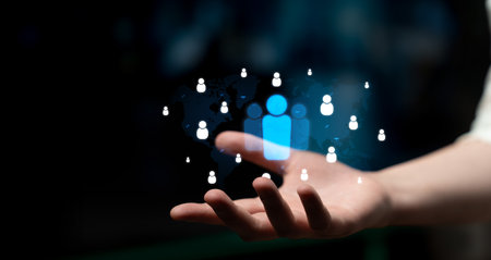 Professional networking expands business connections, fosters collaboration, and builds digital relationships for new opportunities.の写真素材