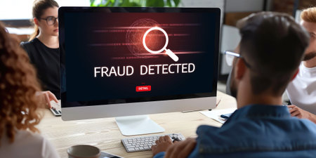 Cyber security software show alert of cyber attack for protection brisk. Danger from virus, phishing and cyber fraud.の素材