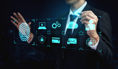 System for safeguarding digital identity using fingerprint authentication, encryption, and secure...