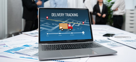 Delivery tracking system for e-commerce and brisk online business to timely goods transportation and...