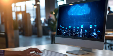 Cloud computing software for brisk remote work and personal data storageの素材