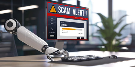 Cyber security software show alert of cyber attack for protection brisk. Danger from virus, phishing and cyber fraud.の素材