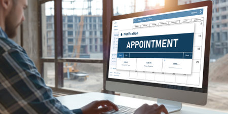 Online applointment booking calendar for brisk regristration on the internet websiteの素材
