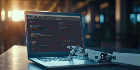 Software development programming on computer screen for brisk application and program codingの素材