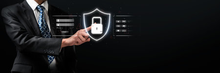 Business person explore the core of cyber security. Delve into cyber protection methods, cyber...