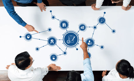 Collaborative Business Meeting with Focus on Strategy Development and Planning, Featuring Data...