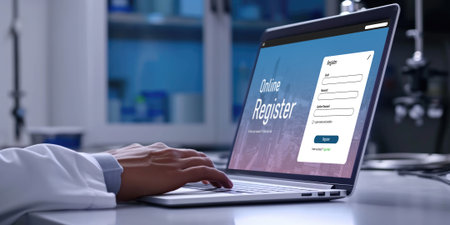 Online registration form for brisk form filling on the internet websiteの素材