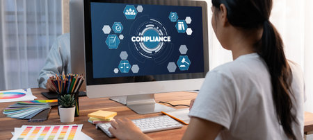 Compliance system for brisk online corporate business to meet quality standardの写真素材