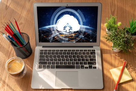 Cloud computing software for modish remote work and personal data storageの写真素材