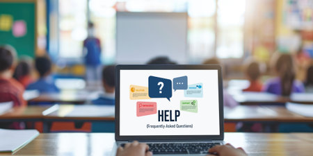 Help screen on the website provide answer to FAQ frequently asked question brisk with knowledge information and solution by customer supportの素材