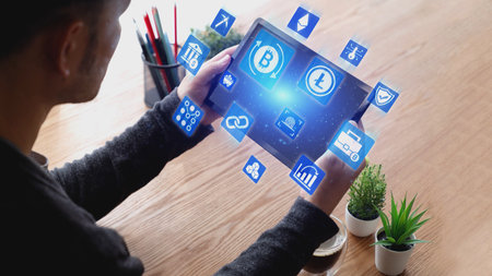Cryptocurrency enable digital finance with decentralized defi systems. Cryptocurrency market grow...