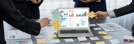 Business data dashboard provide business intelligence analytic for marketing strategy planning brisk...