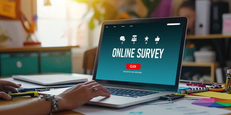 Online survey form for brisk digital information collection on the internet networkの素材