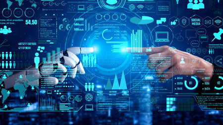 AI enhances network connection visualization with real-time digital analytics, virtual assistant...