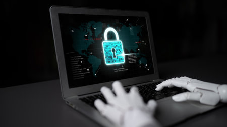 AI artificial intelligence strengthens cybersecurity with intelligent threat detection, virtual...
