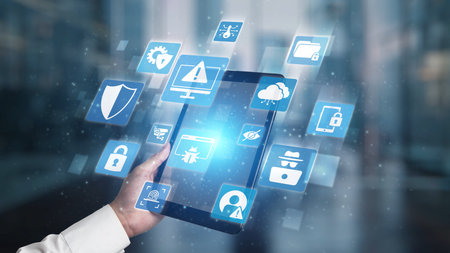 Cyber security protection and cyber security strategies against cyber threats, system hacks, digital...