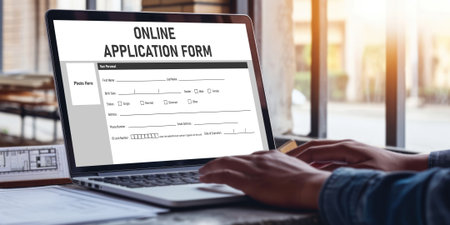 Online application form for brisk registration on the internet websiteの素材