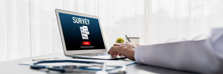 Online survey form for brisk digital information collection on the internet networkの写真素材