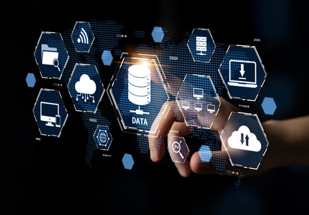 Cloud computing, cloud strategy, and cloud technology transforming digital infrastructure with...