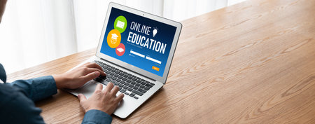 E-learning website with modish sofware for student to study online on the internet network