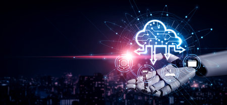 AI artificial intelligence optimizes cloud infrastructure with virtual assistants and intelligent...