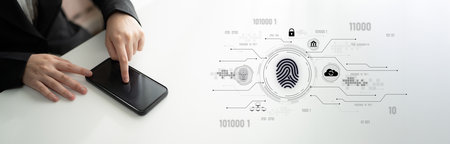 Biometric fingerprint identification and cybersecurity system ensuring secure access, identity...