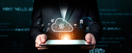 Business person discover the future of cloud computing with latest insights and elevate business by...