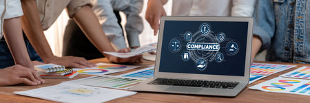 Compliance system for brisk online corporate business to meet quality standardの写真素材