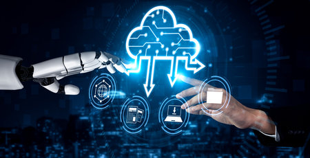 AI artificial intelligence optimizes cloud infrastructure with virtual assistants and intelligent...