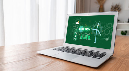 Computer Software Leading the Way in Green Business strategy and Sustainability, promoting sustainable growth. Discover business lead with sustainable, green innovations for a healthier planet. briskの写真素材