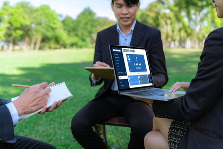 Customer experience and review analysis for corporate businessの写真素材
