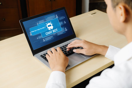 Chatbot software application for modish online business that automatically reply to customer questionsの写真素材