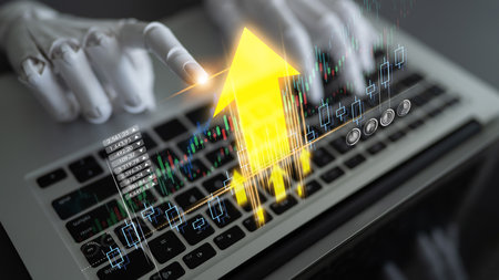 AI artificial intelligence powers business growth with predictive planning tools, innovation roadmaps, and smart virtual assistants to guide success by 2025.の写真素材
