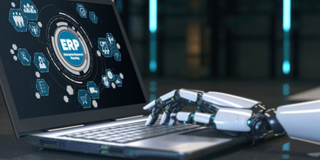 ERP enterprise resource planning software for brisk business to plan the marketing strategyの素材