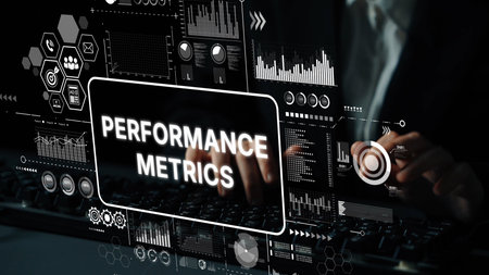 Analyzing Performance Metrics in a Digital Environment for Business Growth and Strategy Development. Asymptotic smart data analytic.の写真素材