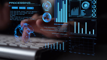 Data analytics and big data strategy for real-time analytics, predictive data modeling, business intelligence analytics, and data-driven decision-making in modern digital businesses. Thunkの写真素材