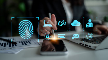System for safeguarding digital identity using fingerprint authentication, encryption, and secure access protocols across cloud, device, and personal data environmentsの写真素材