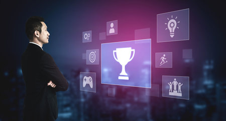 Achievement and success concept representing goal accomplishment, motivation, performance,...