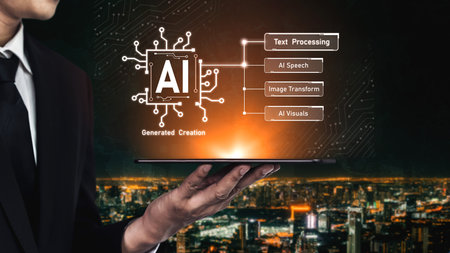 AI assistant with LLM, big data, machine learning, and generative AI powers prompt engineering and supports agentic AI for advanced business applications. Vouchの写真素材