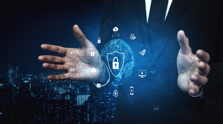 Cyber security protects against breaches, hacks, and network attacks using strong infrastructure and proactive digital defense strategies. Vouchの写真素材