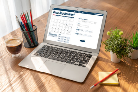 Online appointment booking calendar for registration on the internet website