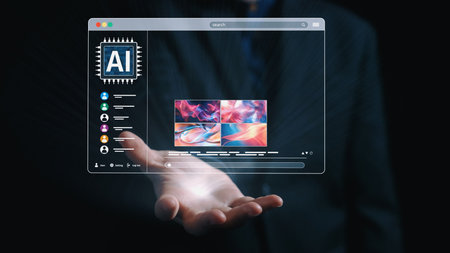 Platform generating art images with dynamic interface. AI-generated content appears in image gallery view. Generative AI loading multiple images from design engine.の写真素材