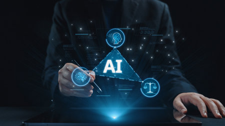 AI Assistant Brain Processor with LLM Technology, Big Data, Machine Learning, Generative AI for Business Support, Future Agentic AI Technology and Artificial Intelligence Prompt Engineering. Elideの写真素材