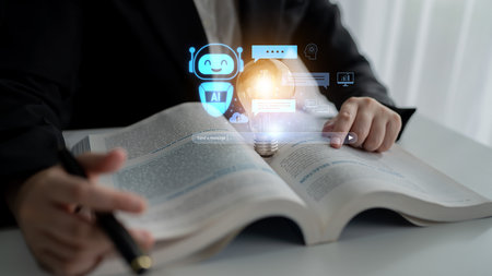 AI chatbot improves virtual assistant interaction. AI chatbot processes text, supports users, AI...