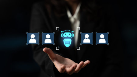 AI is selected to replace human employees, illustrating automation and workforce transformation driven by artificial intelligence in digital operationsの写真素材