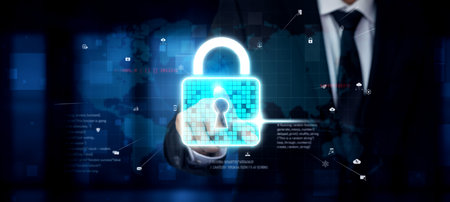 Cyber security protects against breaches, hacks, and network attacks using strong infrastructure and proactive digital defense strategies. Vouchの写真素材