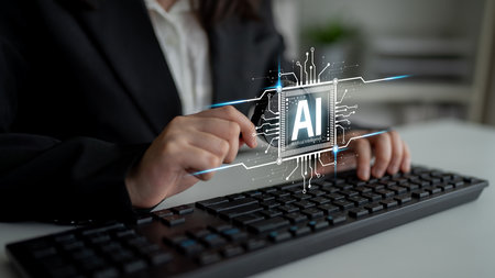 AI assistant with LLM, big data, machine learning, and generative AI powers prompt engineering and supports agentic AI for advanced business applications.の写真素材